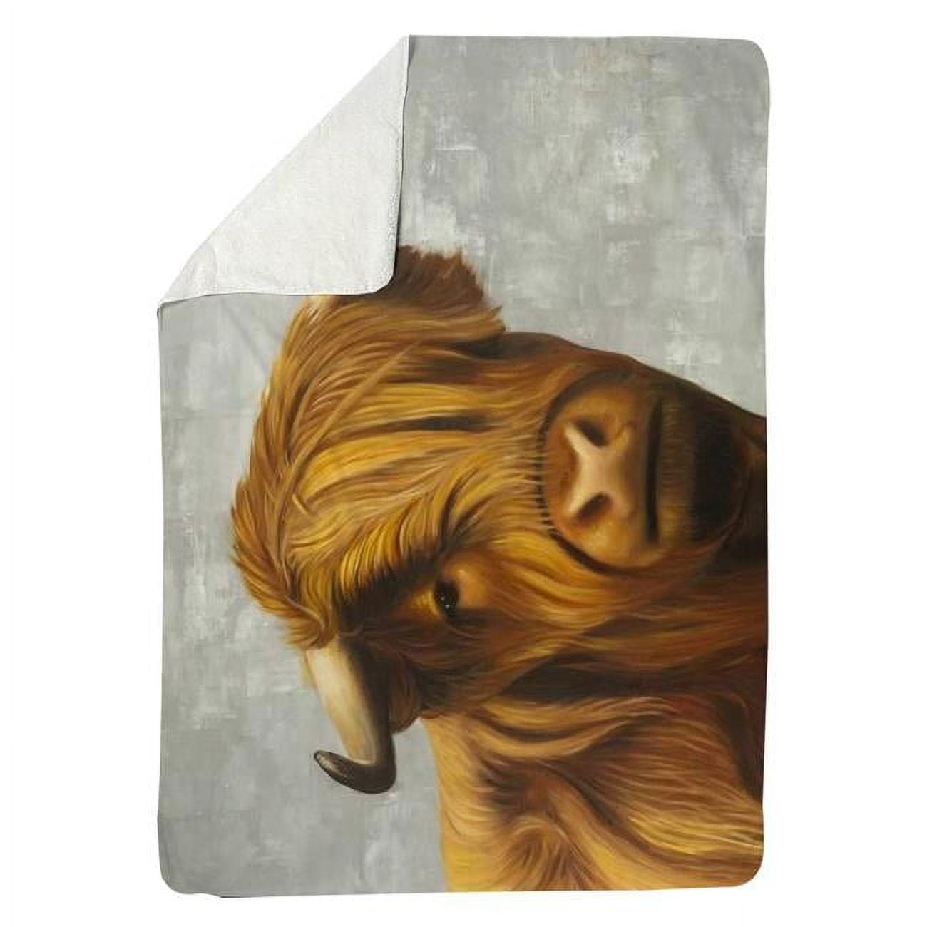 60 x 80 in. Highland Cattle-Sherpa Fleece Blanket