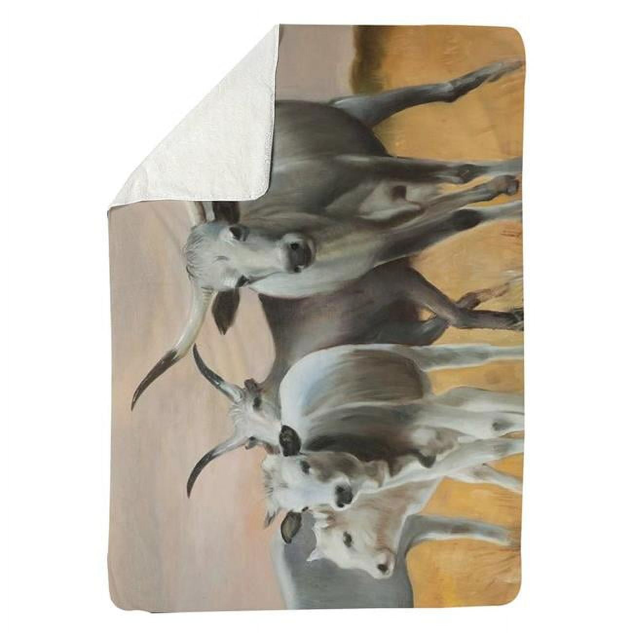60 x 80 in. Nguni Breeding-Sherpa Fleece Blanket