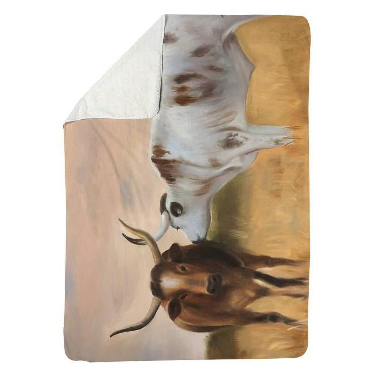 60 x 80 in. Nguni Herd-Sherpa Fleece Blanket