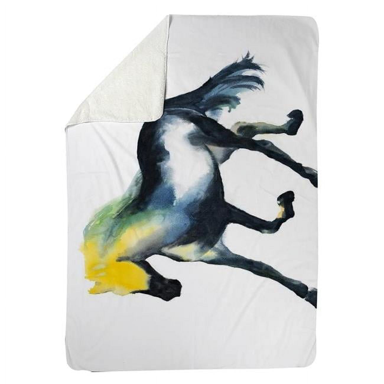 60 x 80 in. Galloping Horse-Sherpa Fleece Blanket
