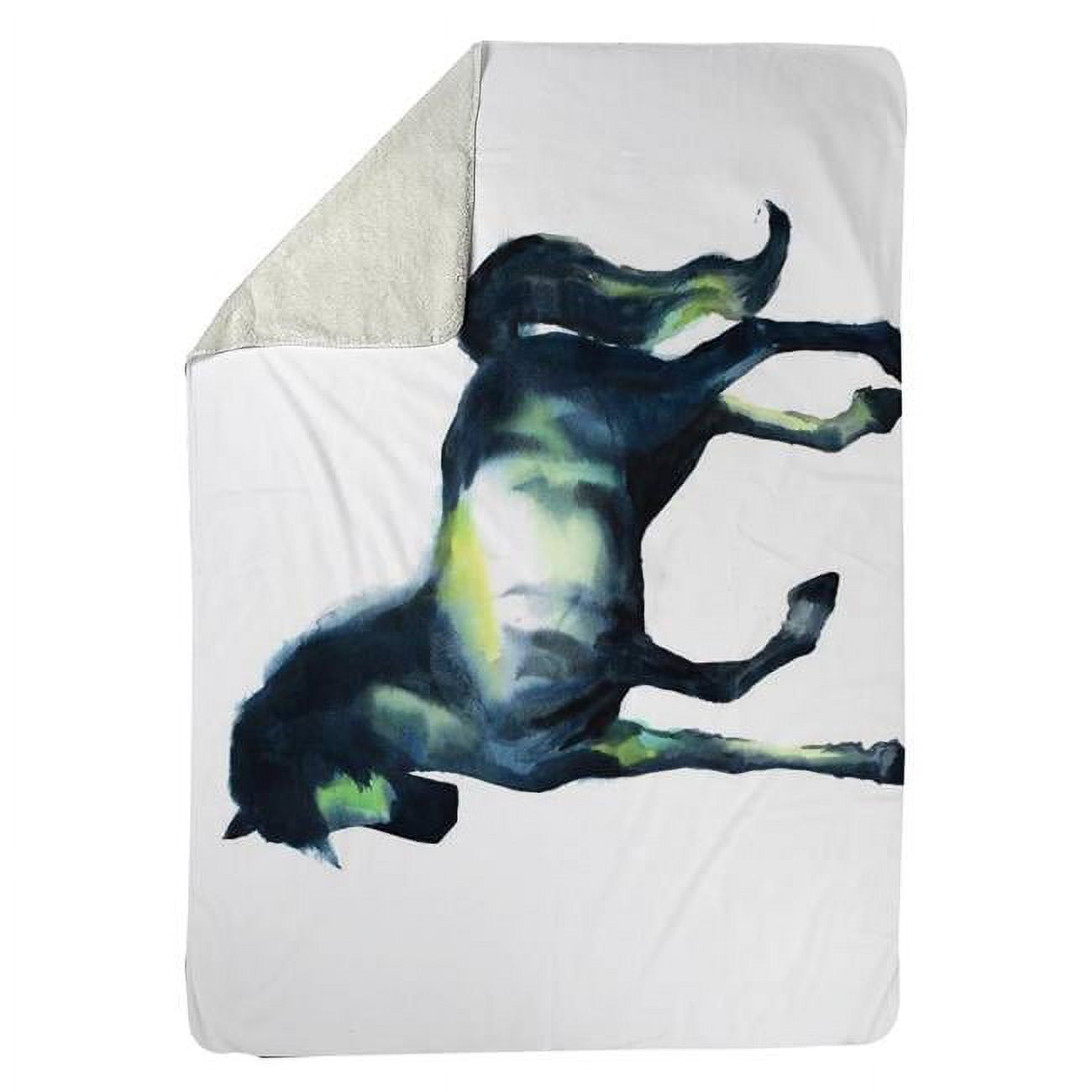 60 x 80 in. Elegant Horse-Sherpa Fleece Blanket