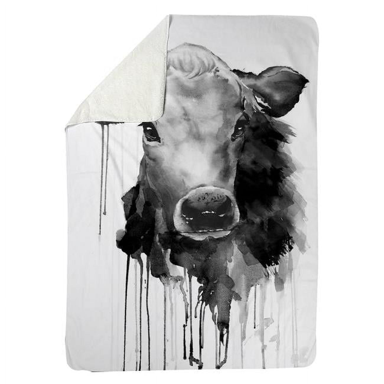 60 x 80 in. Jersey Cow-Sherpa Fleece Blanket