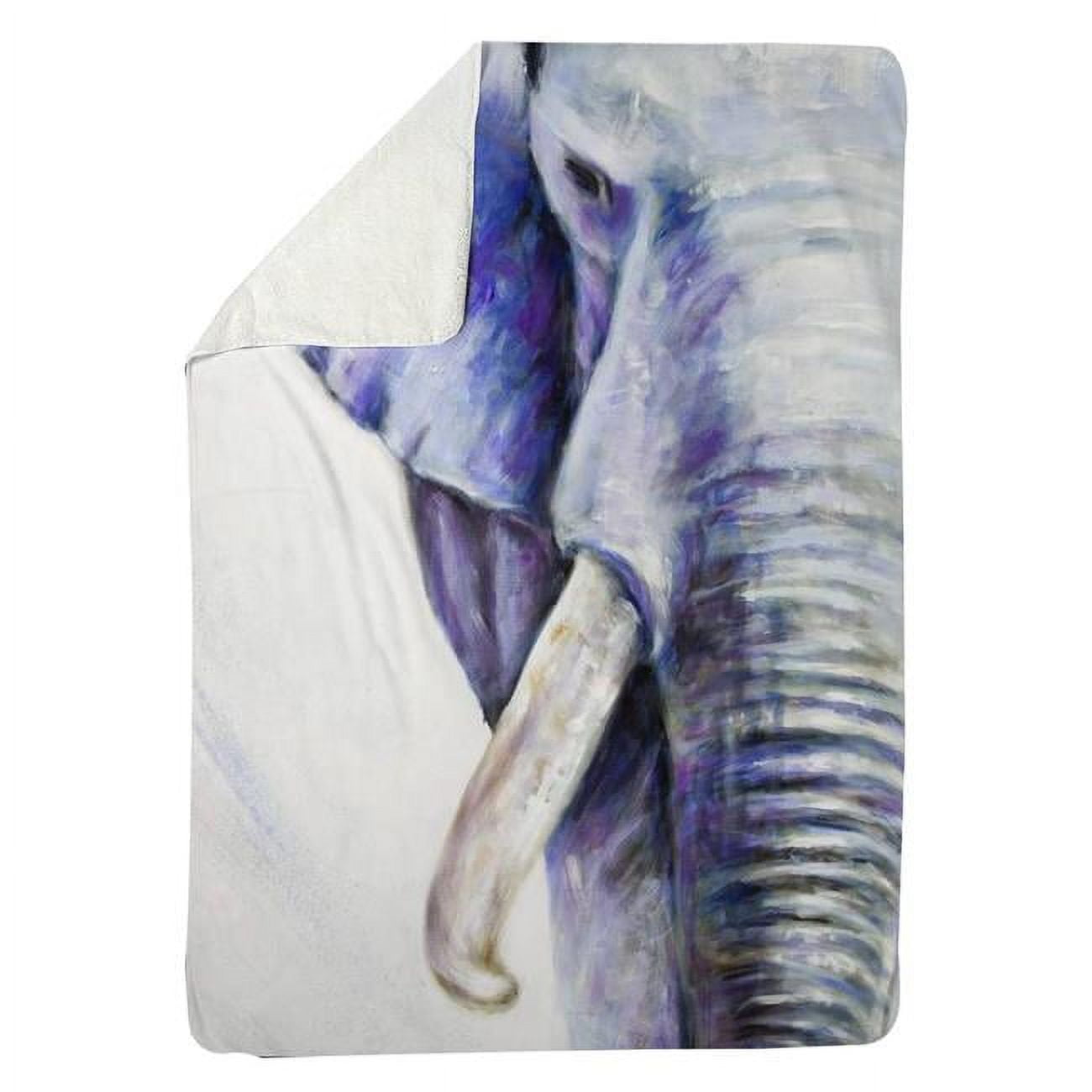 60 x 80 in. Blue Elephant-Sherpa Fleece Blanket