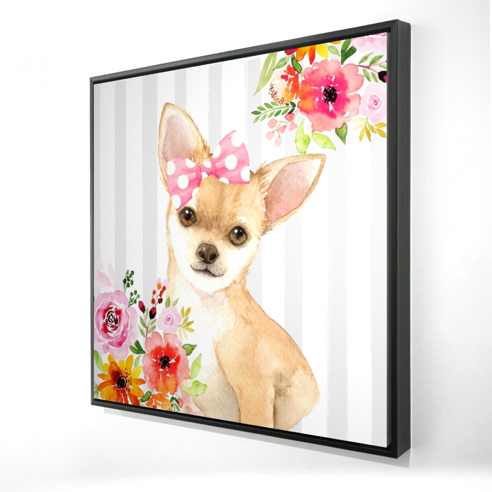 2081-2424-CH5 24 x 24 in. Chihuahua Dog Canvas - Bedroom Animal Wall Art Home Decor