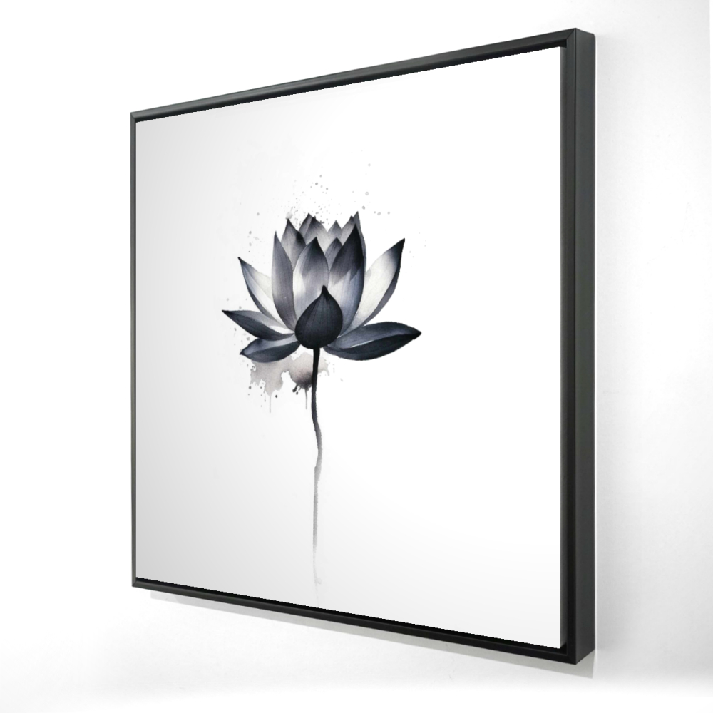 2081-2424-FL382 24 x 24 in. Dripping Flower Framed Canvas - Minimalist Abstract Decor