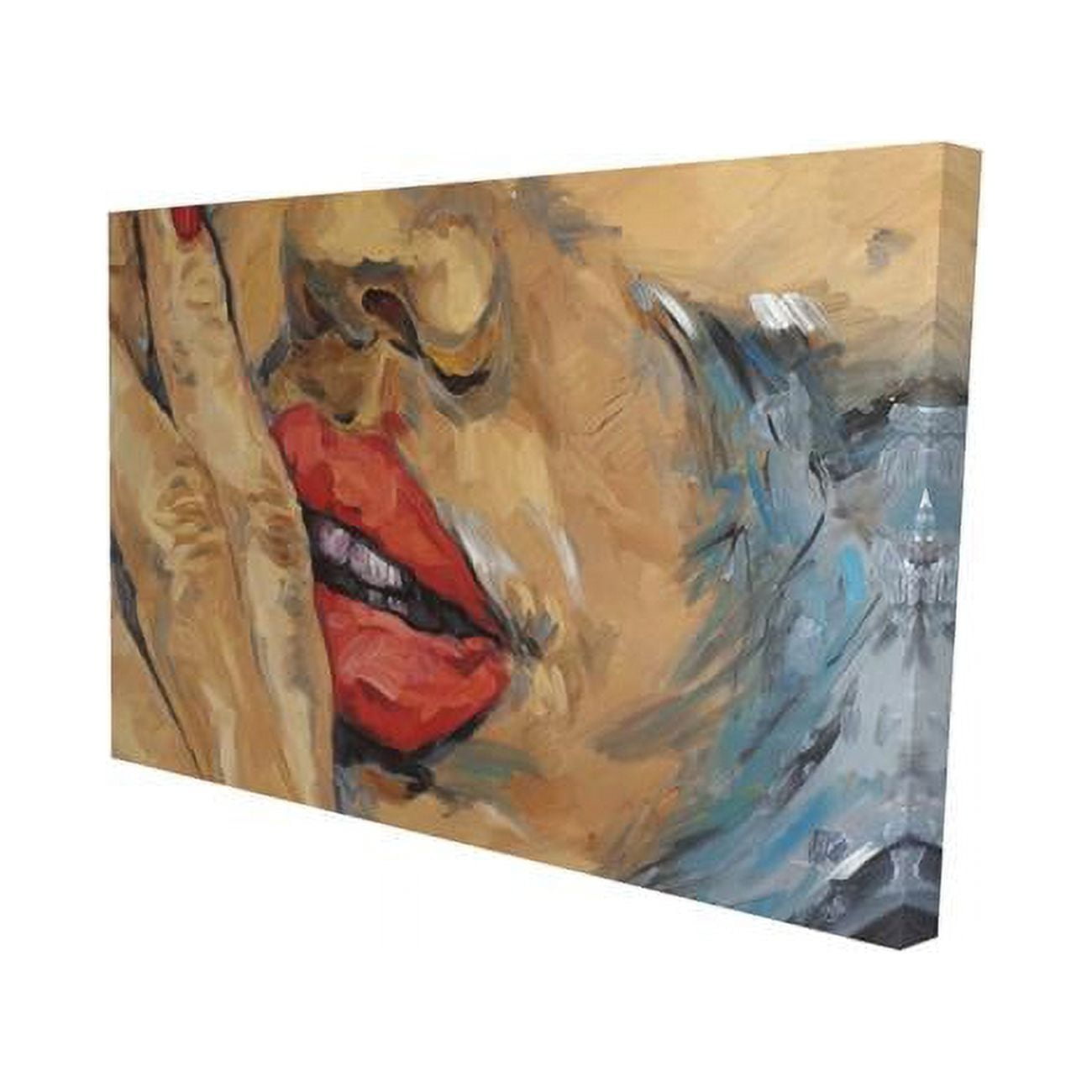 20 x 30 in. Shushing Lips Closeup-Print on Canvas