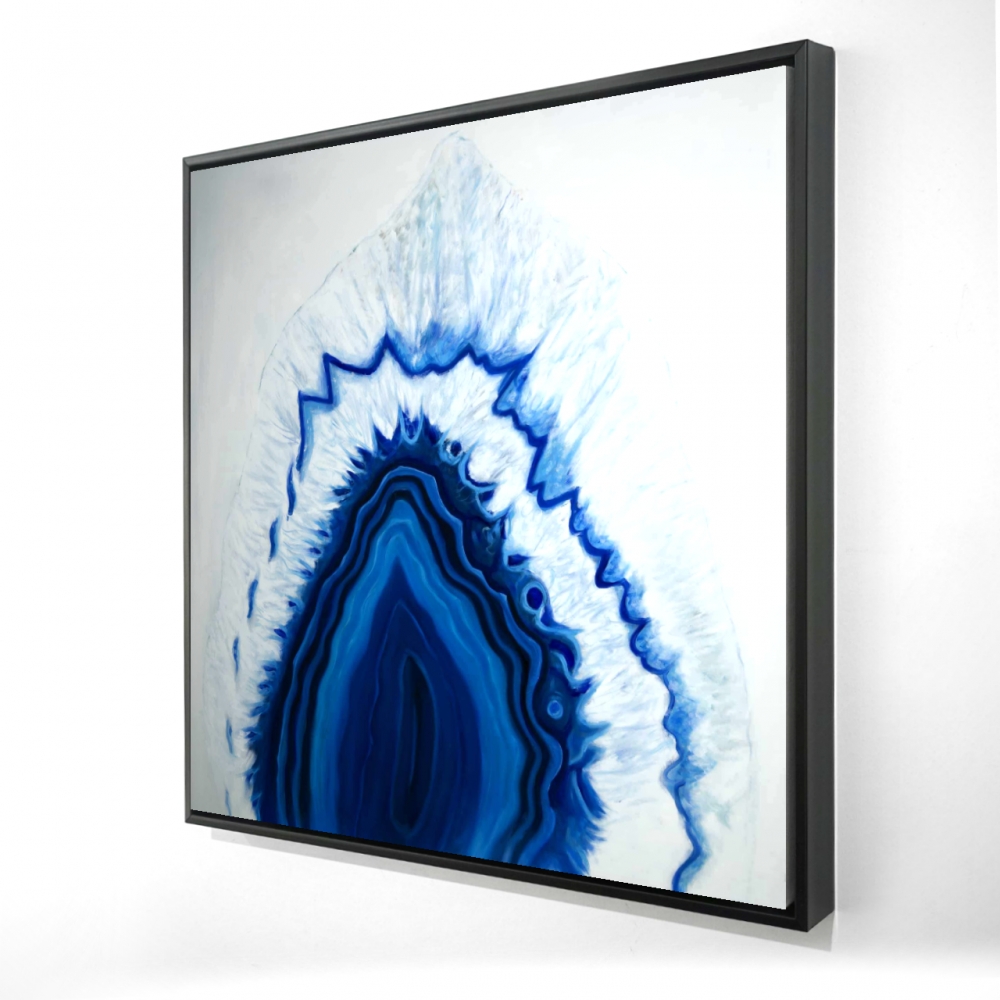 2081-2424-MI97 24 x 24 in. Agate Geode Slice Framed Canvas - Blue Object Bedroom Decor