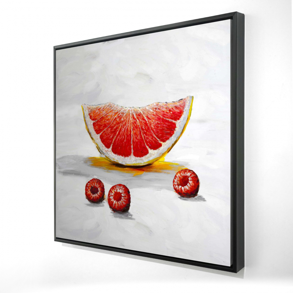 2081-2424-GA33-1 24 x 24 in. Grapefruit Slice Framed Canvas - Kitchen Decor - Wall Art