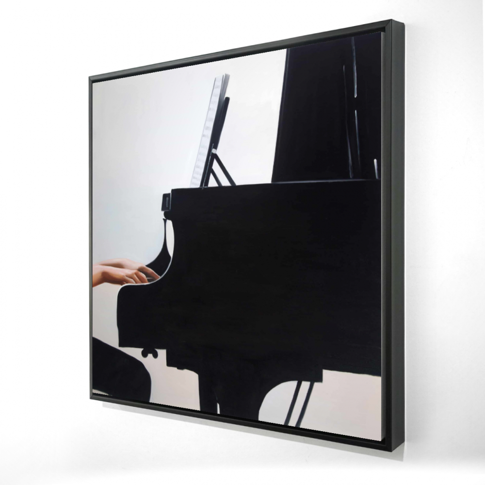 2081-2424-MU42 24 x 24 in. Romantic Melody Canvas - White Frame - Home Decor Wall Art