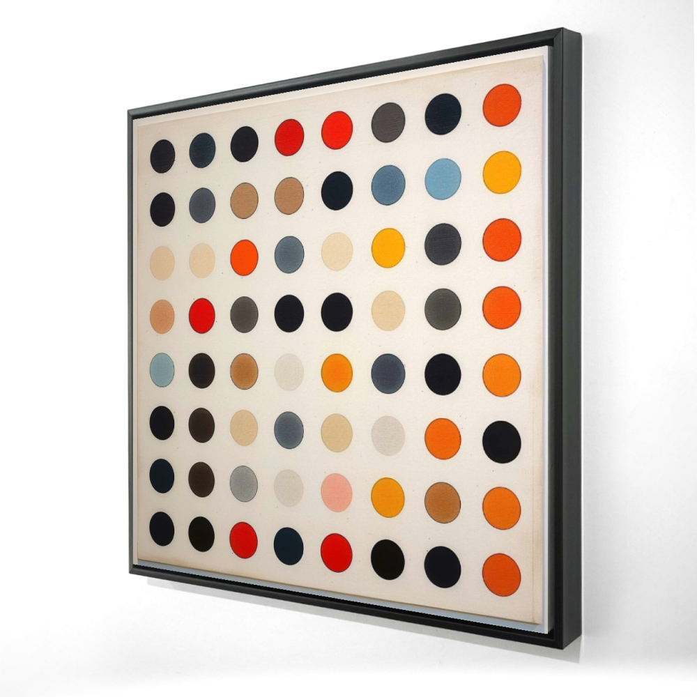 2081-2424-PA15 24 x 24 in. Minimalist Shapes Blue Canvas - Distanced Circles Home Decor