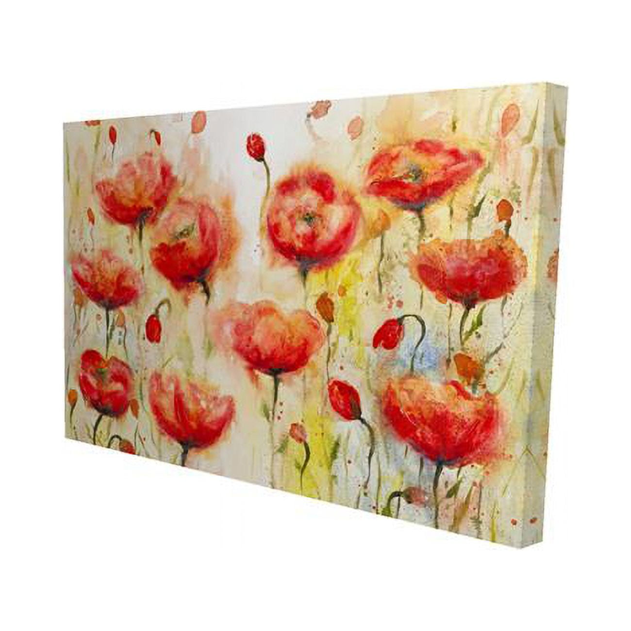20 x 30 in. Red Flowers Garden-Print on Canvas