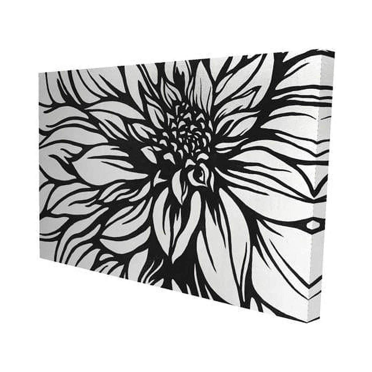 20 x 30 in. Dahlia Flower Outline Style-Print on Canvas