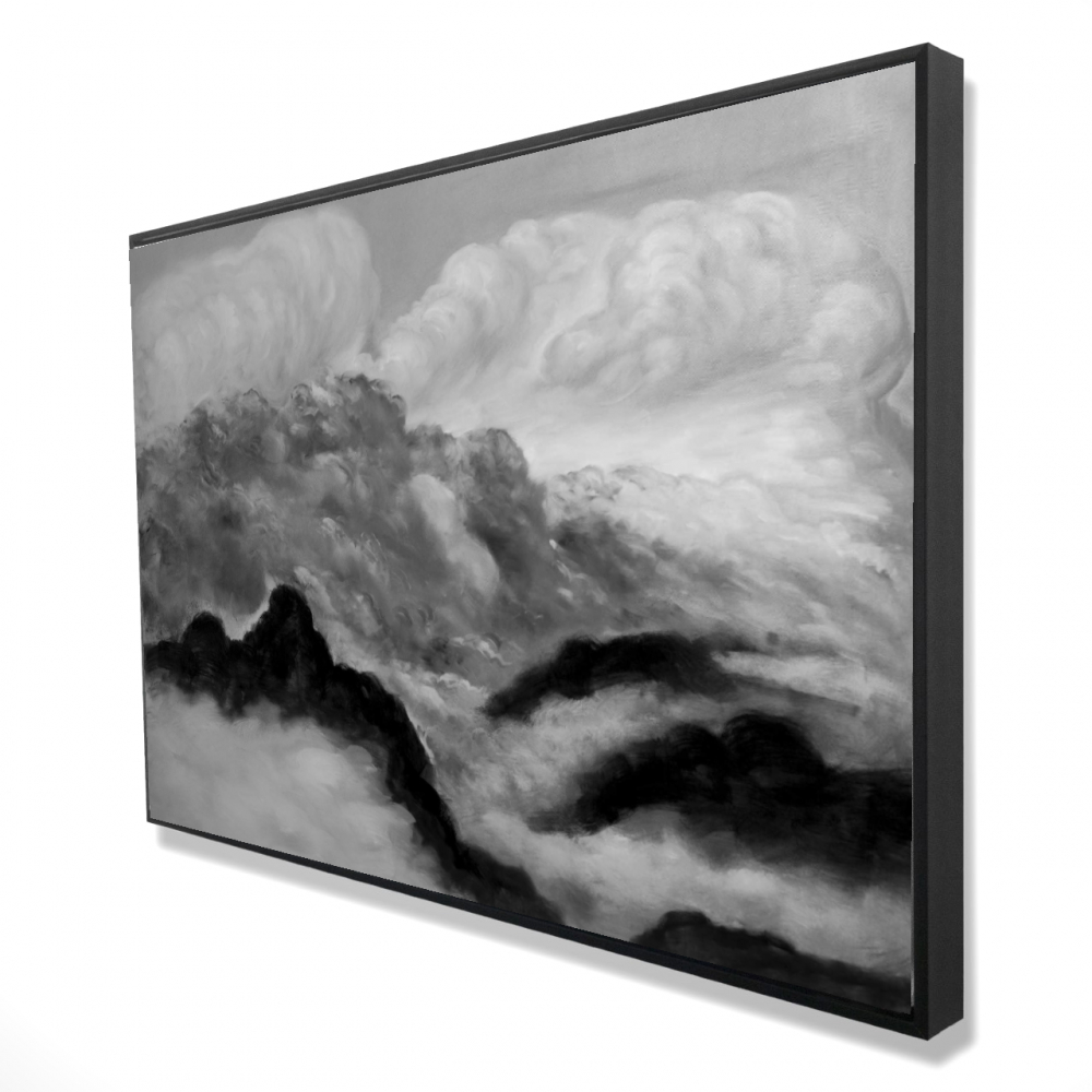 2081-2436-LA61-2 24 x 36 in. Gray Clouds White Mountains Framed Canvas - Home Decor