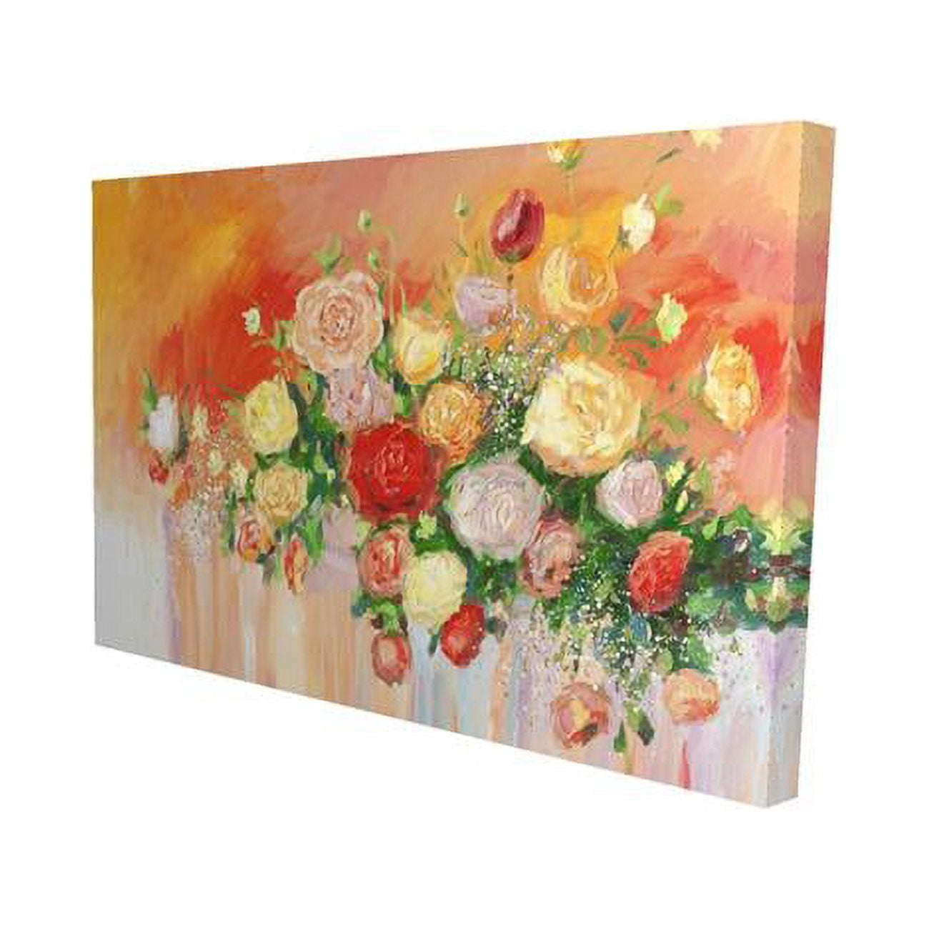 20 x 30 in. Bouquet of Multicolor Abstract Flowers-Print on Canvas