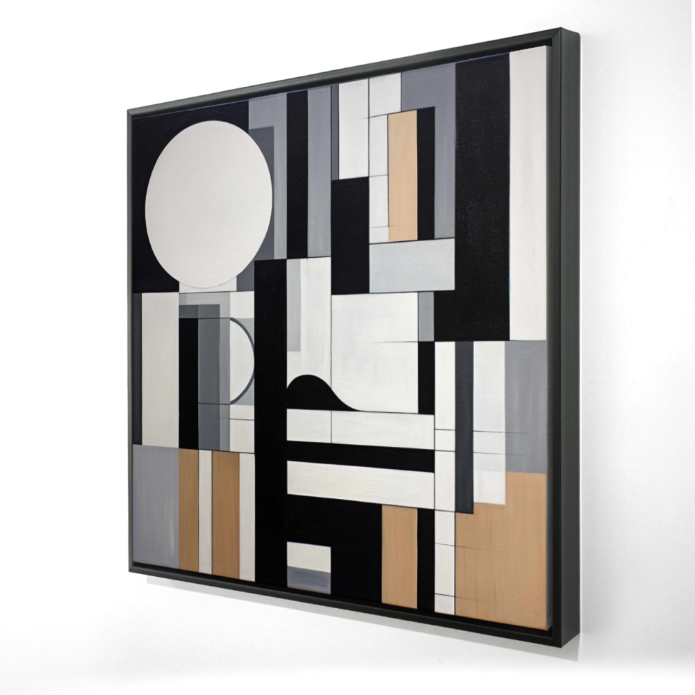 2081-2424-PA28 24 x 24 in. Overload Minimalist Abstract Framed Canvas - Modern Home Decor