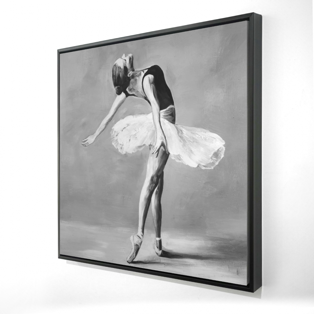 2081-2424-SP23 24 x 24 in. Classic Ballet Dancer Framed Canvas - Monochrome Home Decor