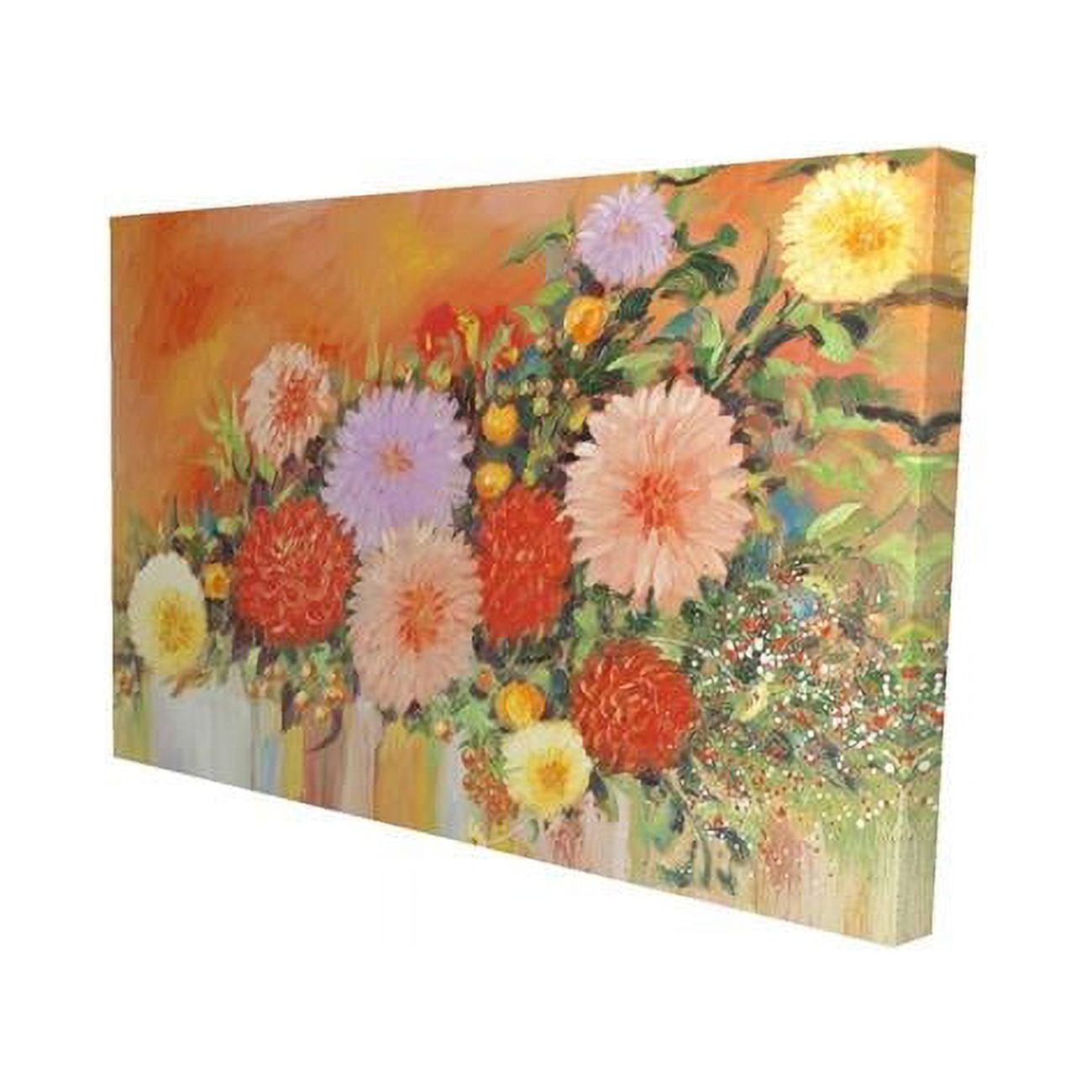 20 x 30 in. Colorful Abstract Flowers-Print on Canvas