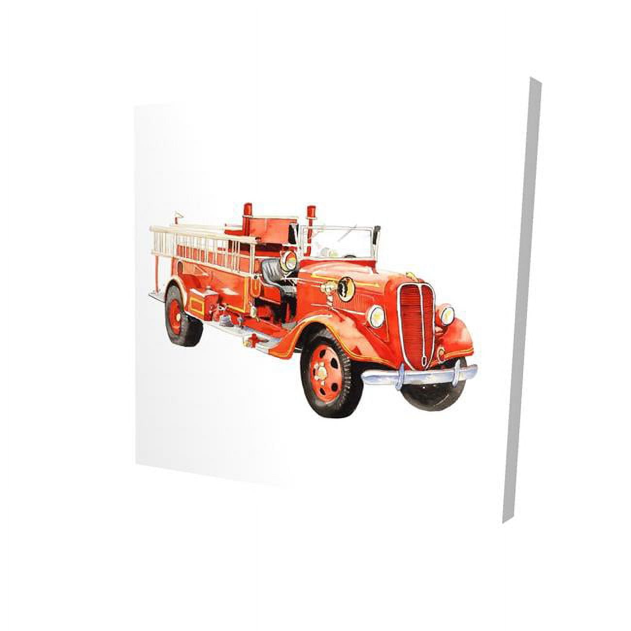 12 x 12 in. Vintage Fire Truck-Print on Canvas