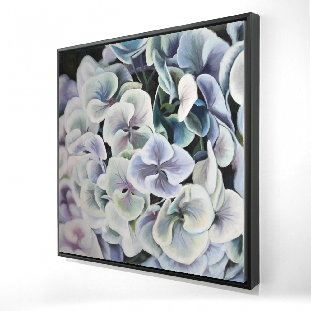 2081-2424-FL148 24 x 24 in. Colorful Hydrangea Flowers - Purple Rustic Framed Canvas Decor