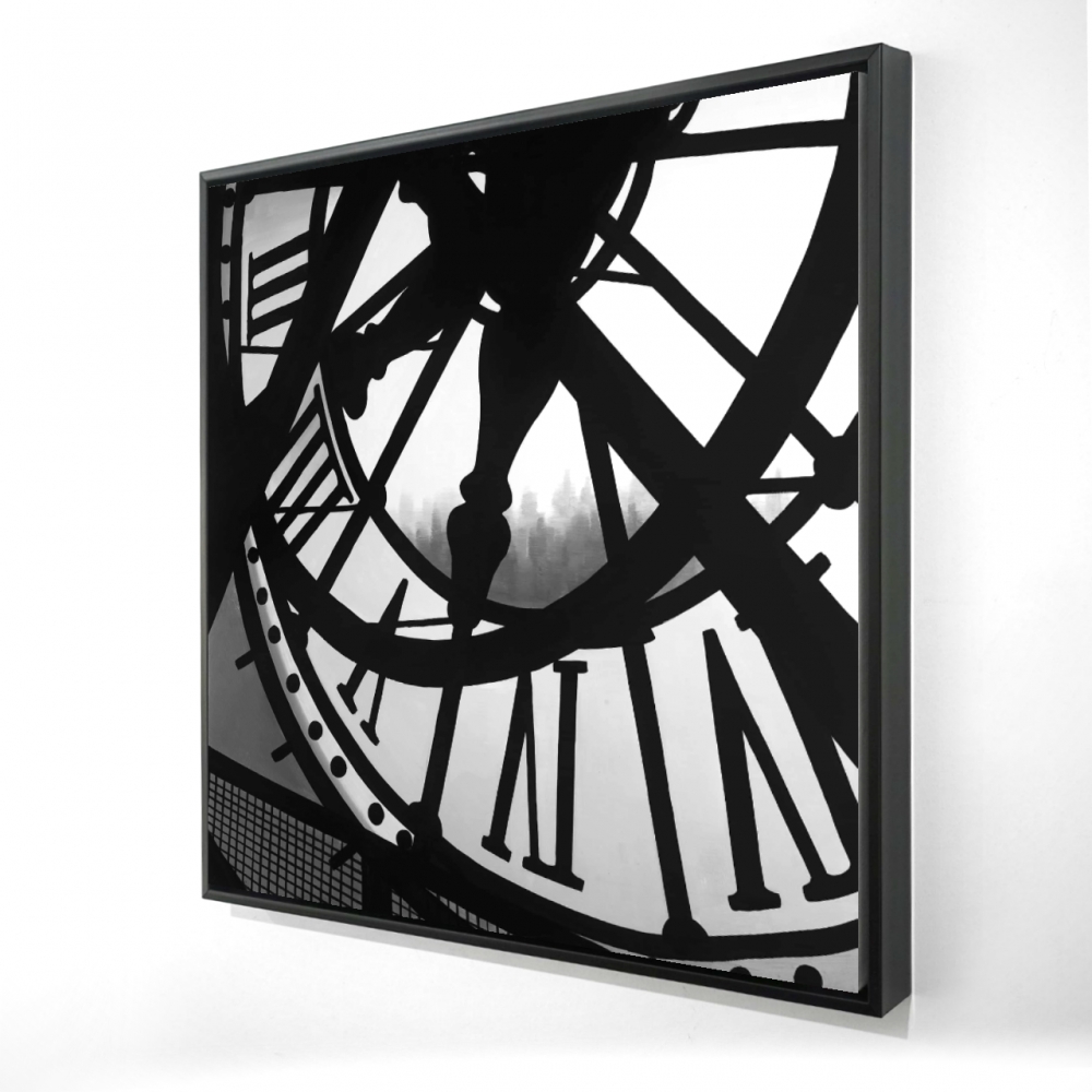 2081-2424-MI68 24 x 24 in. Giant Clock Canvas - Orsay Museum Wall Art - White Frame Decor