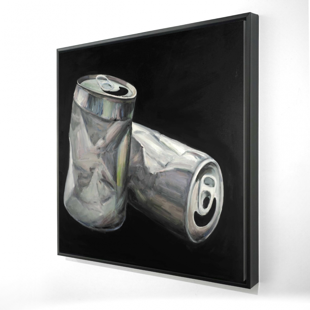 2081-2424-GA36-1 24 x 24 in. Industrial Framed Canvas - Empty Cans - Home Decor Art