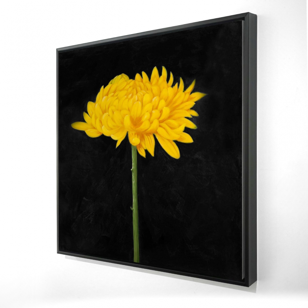 2081-2424-FL110 24 x 24 in. Rustic Botanical Chrysanthemum Framed Canvas - Bedroom Decor