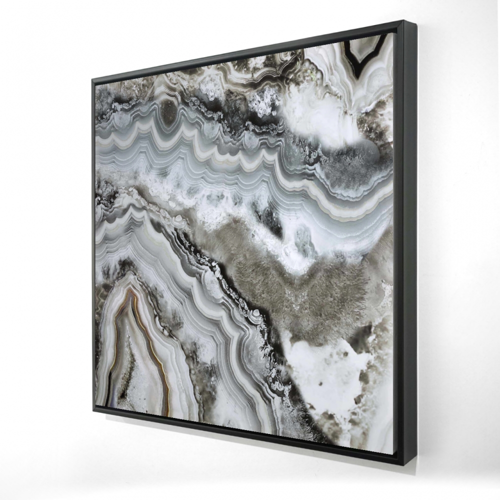2081-2424-AB43 24 x 24 in. Abstract Geode - White Hyperrealist Canvas - Home Decor