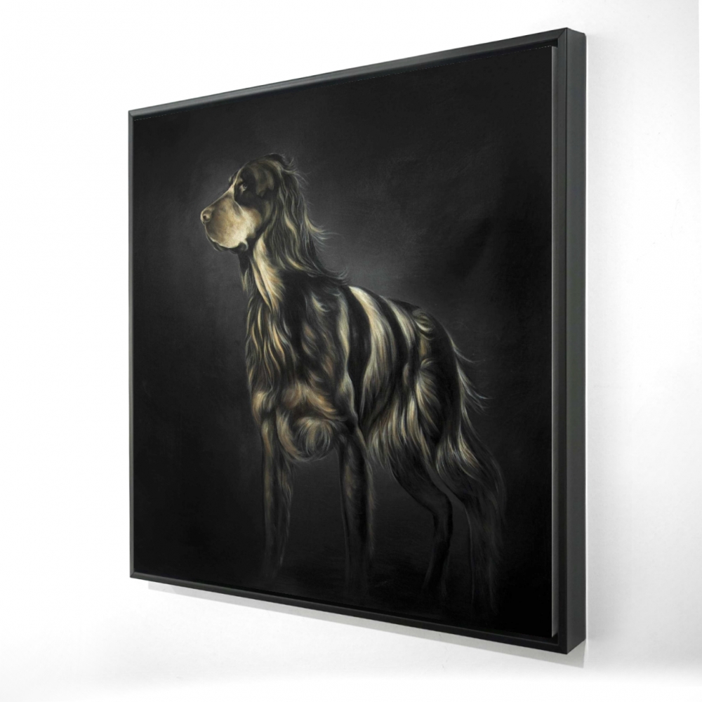 2081-2424-AN491 24 x 24 in. Picard Spaniel Canvas - Brown Modern Framed Home Decor