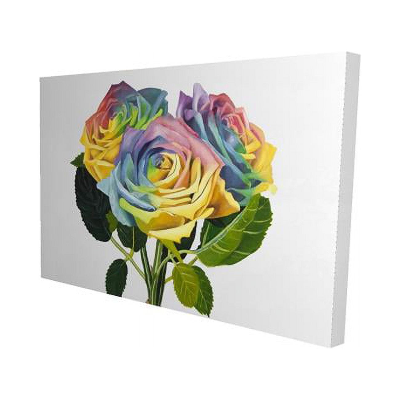 20 x 30 in. Bouquet of Rainbow Roses-Print on Canvas