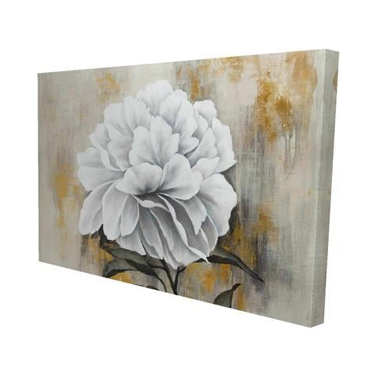 20 x 30 in. White Peony-Print on Canvas