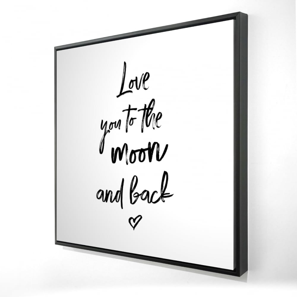 2081-2424-QU2 24 x 24 in. Love You To the Moon & Back - Romantic Framed Canvas Decor