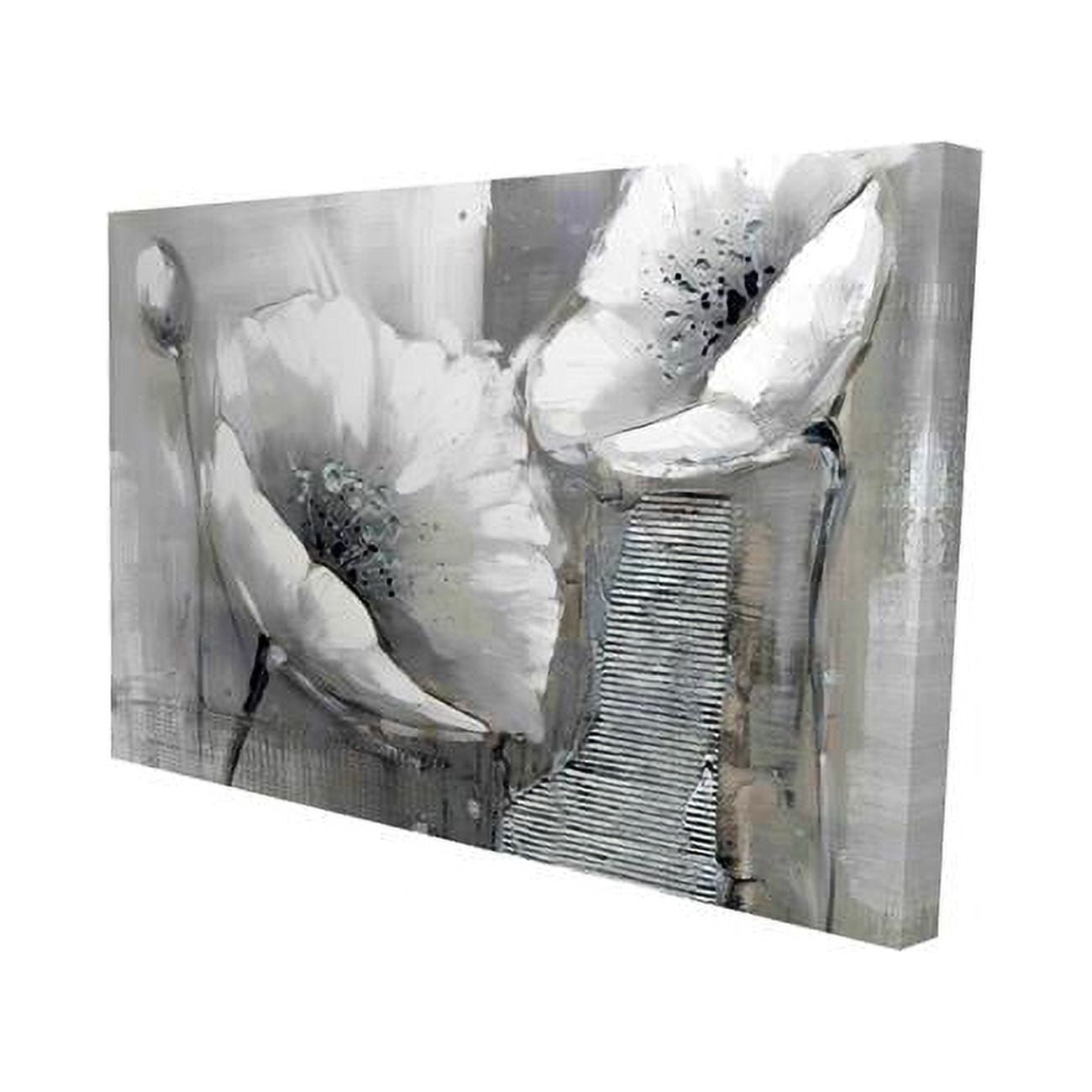 20 x 30 in. Industrial Monochrome Flowers-Print on Canvas