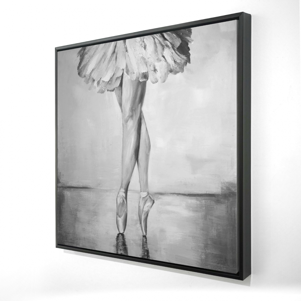 2081-2424-SP24 24 x 24 in. Ballet Classic Steps Monochrome Framed Canvas - Home Decor