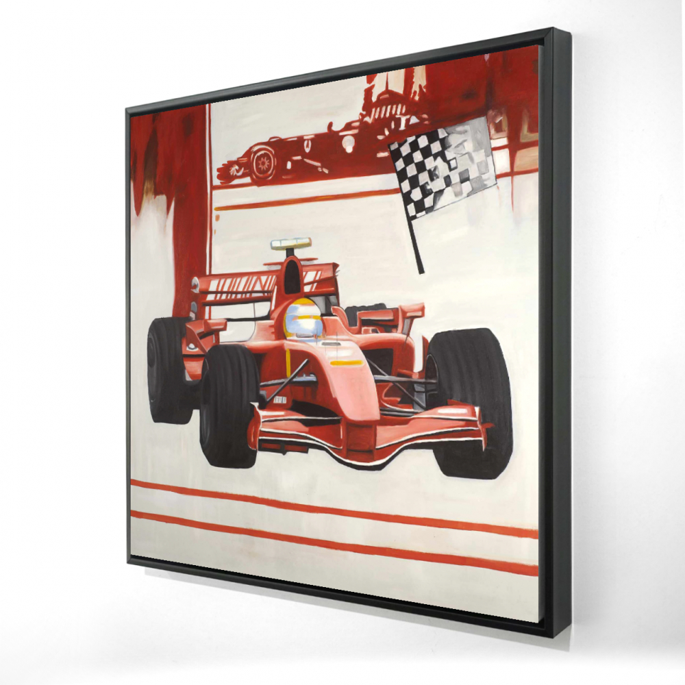 2081-2424-TR63 24 x 24 in. Formula 1 Car Canvas - Red Hobbies Framed - Home Decor