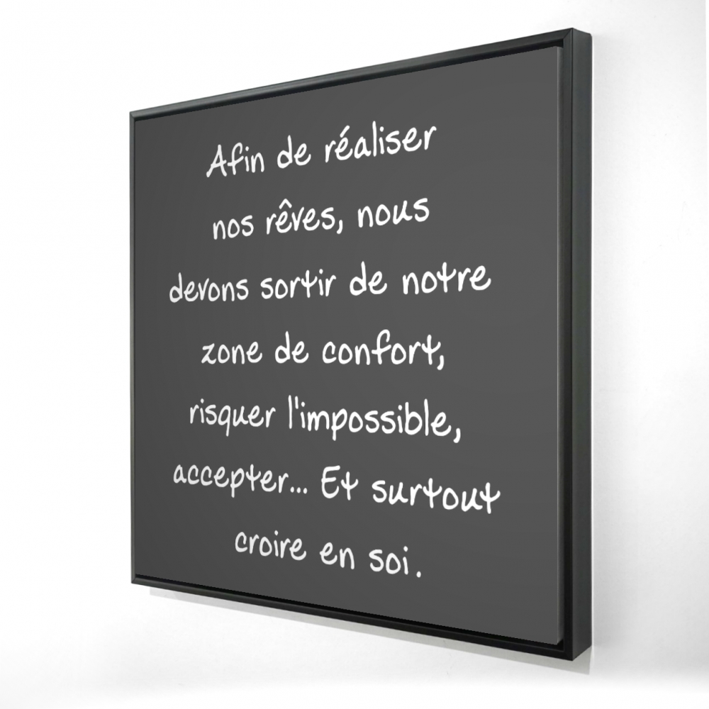 2081-2424-TY14 24 x 24 in. White Motivational Framed Canvas - Make Our Dreams Come True Decor