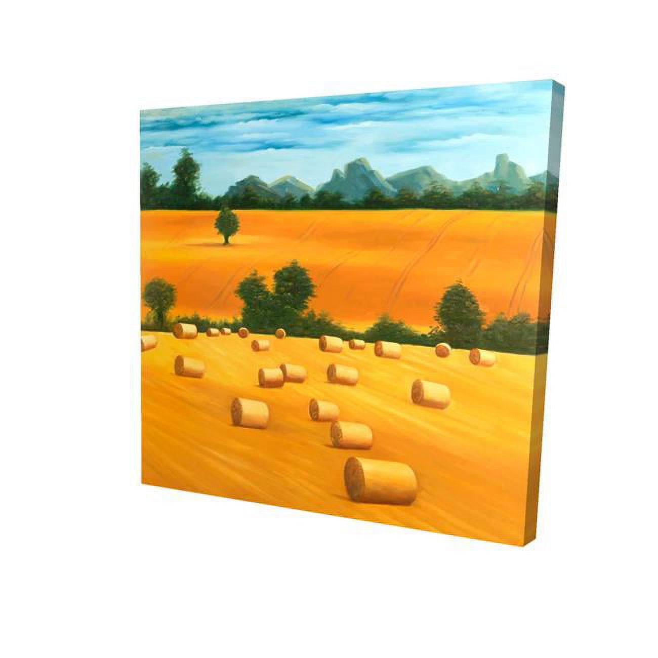 32 x 32 in. Hay Bale Fields-Print on Canvas