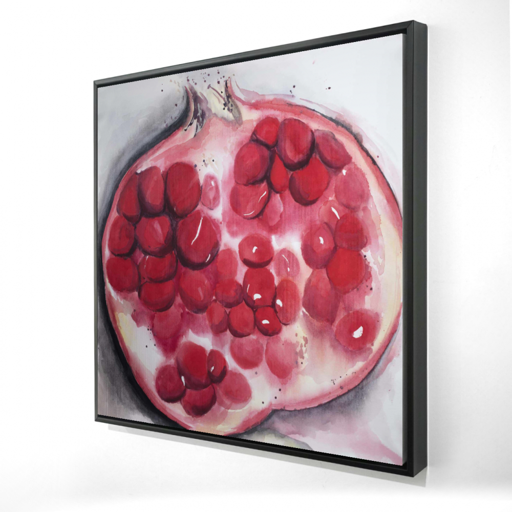 2081-2424-GA102 24 x 24 in. Open Pomegranate Red Framed Canvas - Kitchen Wall Decor