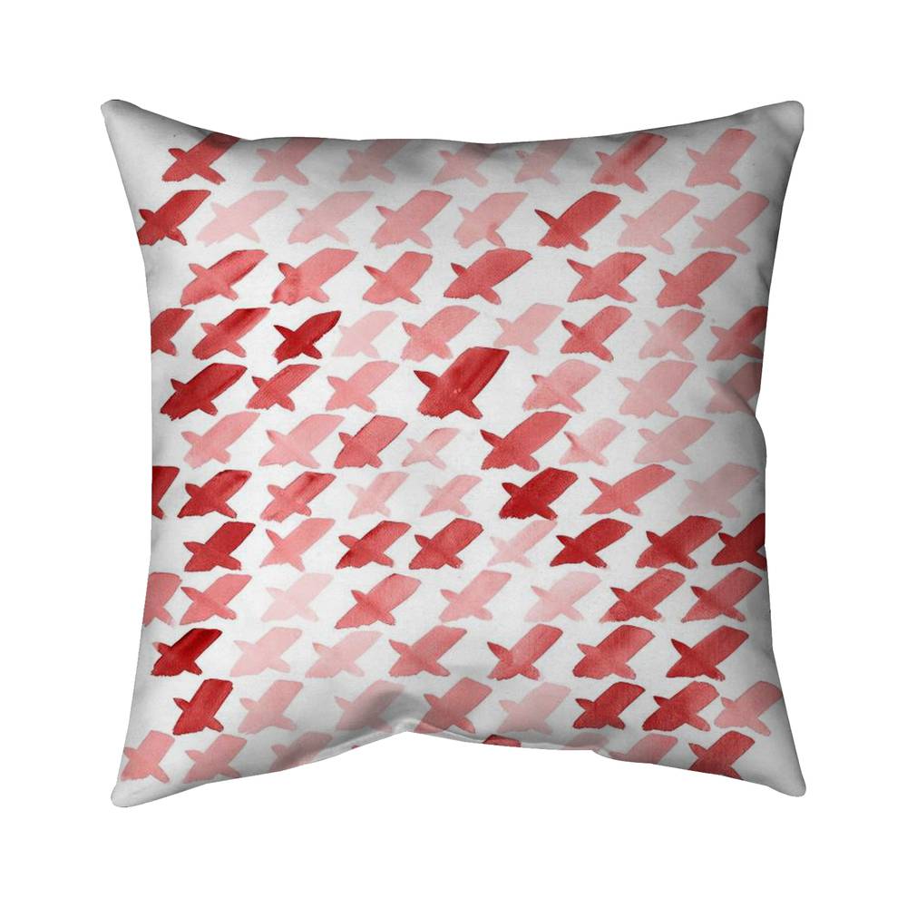 5541-1616-AB70-1 16 x 16 in. Red Illustrative Shapes Pillow - X Red Pattern Home Decor