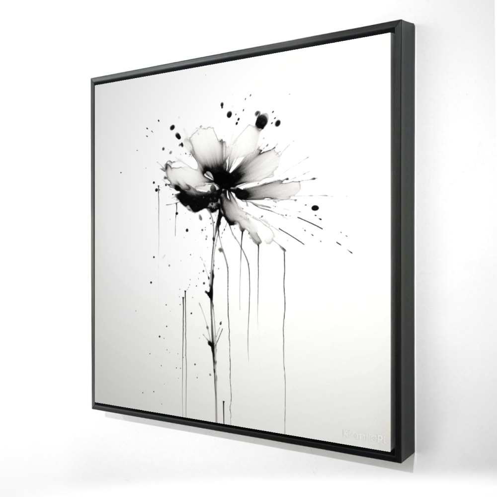 2081-2424-FL385 24 x 24 in. Exploding Flower Framed Canvas - Abstract Minimalist Decor
