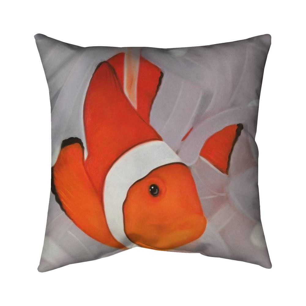5541-1616-AN378 16 x 16 in. Clownfish Under the Sea Pillow - Aquatic Animals Decor