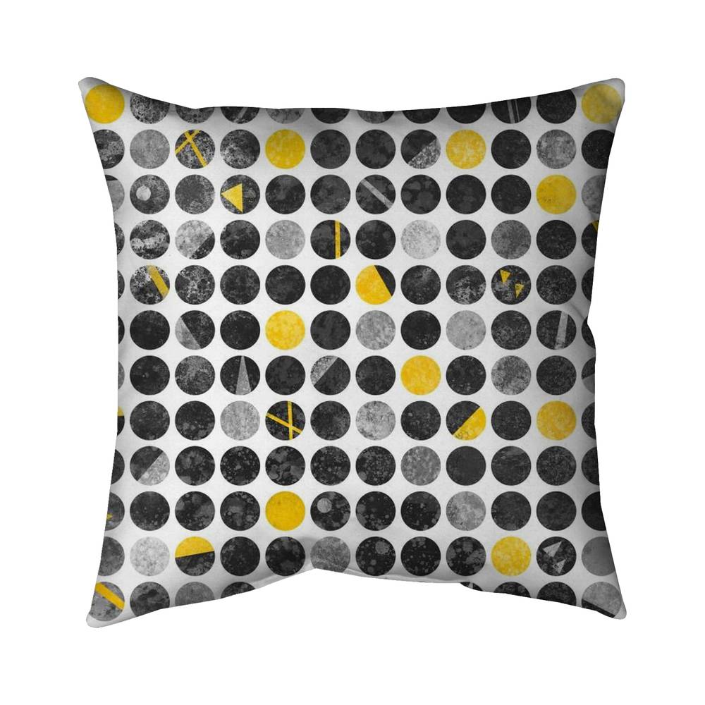5541-1616-AB21 16 x 16 in. Gray Industrial Pattern Pillow - Abstract Grunge Circles Decor
