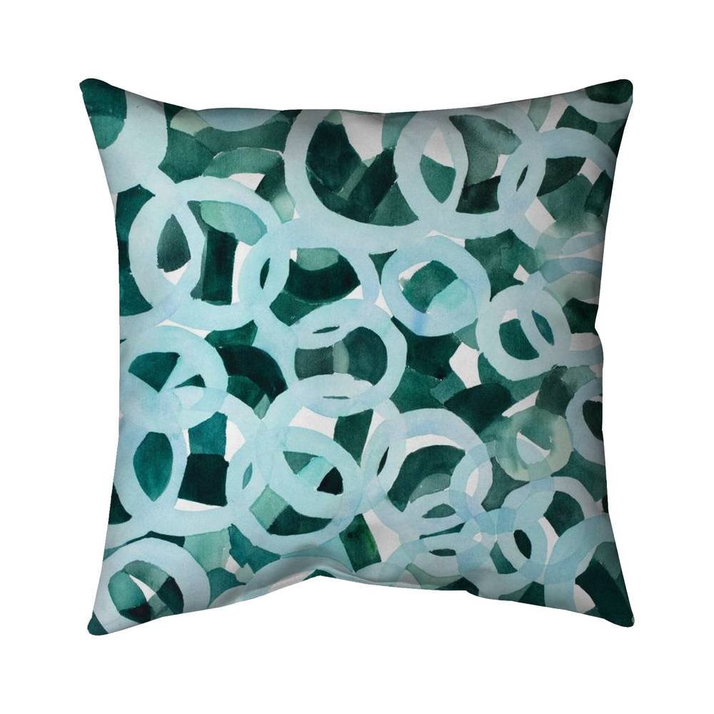 5541-1616-AB46 16 x 16 in. Turquoise Abstract Circles Pillow - Home Decor Pattern