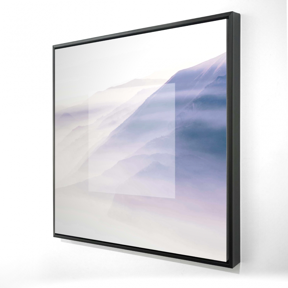 2081-2424-LA176 24 x 24 in. Mist - Minimalist White Framed Canvas - Home Decor Wall Art