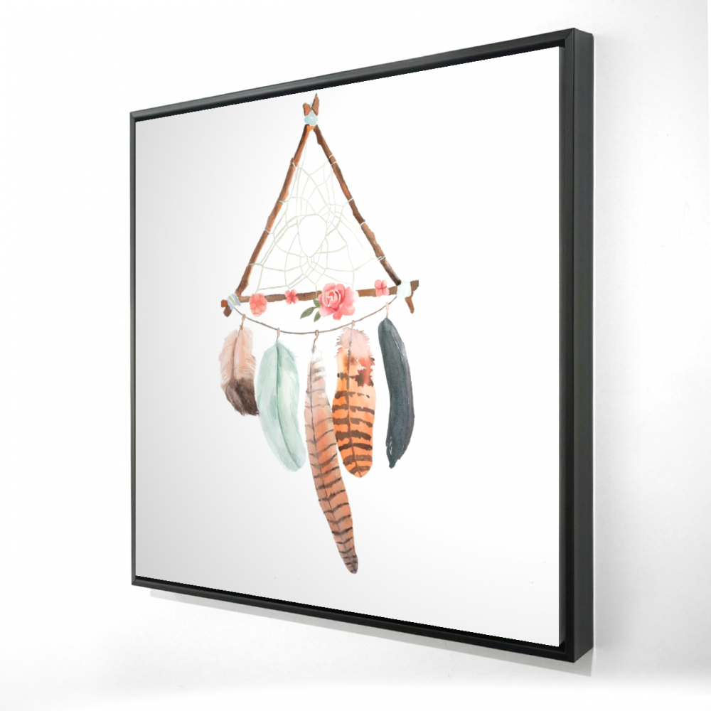 2081-2424-MI95 24 x 24 in. Bohemian Triangular Dream Catcher Canvas - Home Decor Art