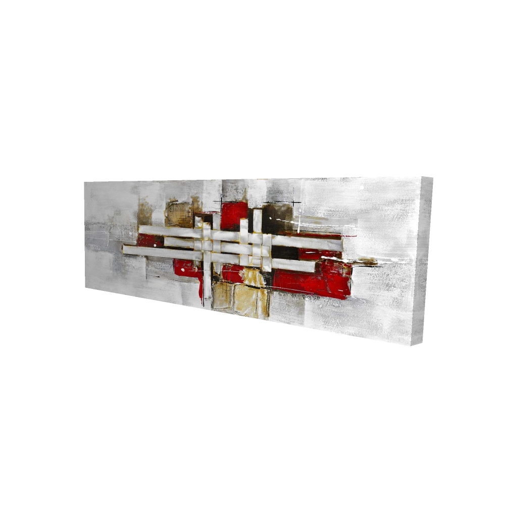 2080-1648-AB4 16 x 48 in. Abstract Intertwining Shapes Canvas - Modern Home Decor Art