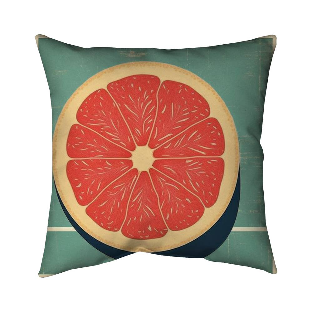 5543-1616-GA133 16 x 16 in. Grapefruit Yellow Abstract Pillow - Modern Kitchen Decor
