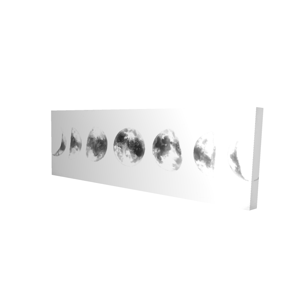 2080-1648-EA06 16 x 48 in. Minimalist White Bedroom Canvas - Eclipse in Several Phases