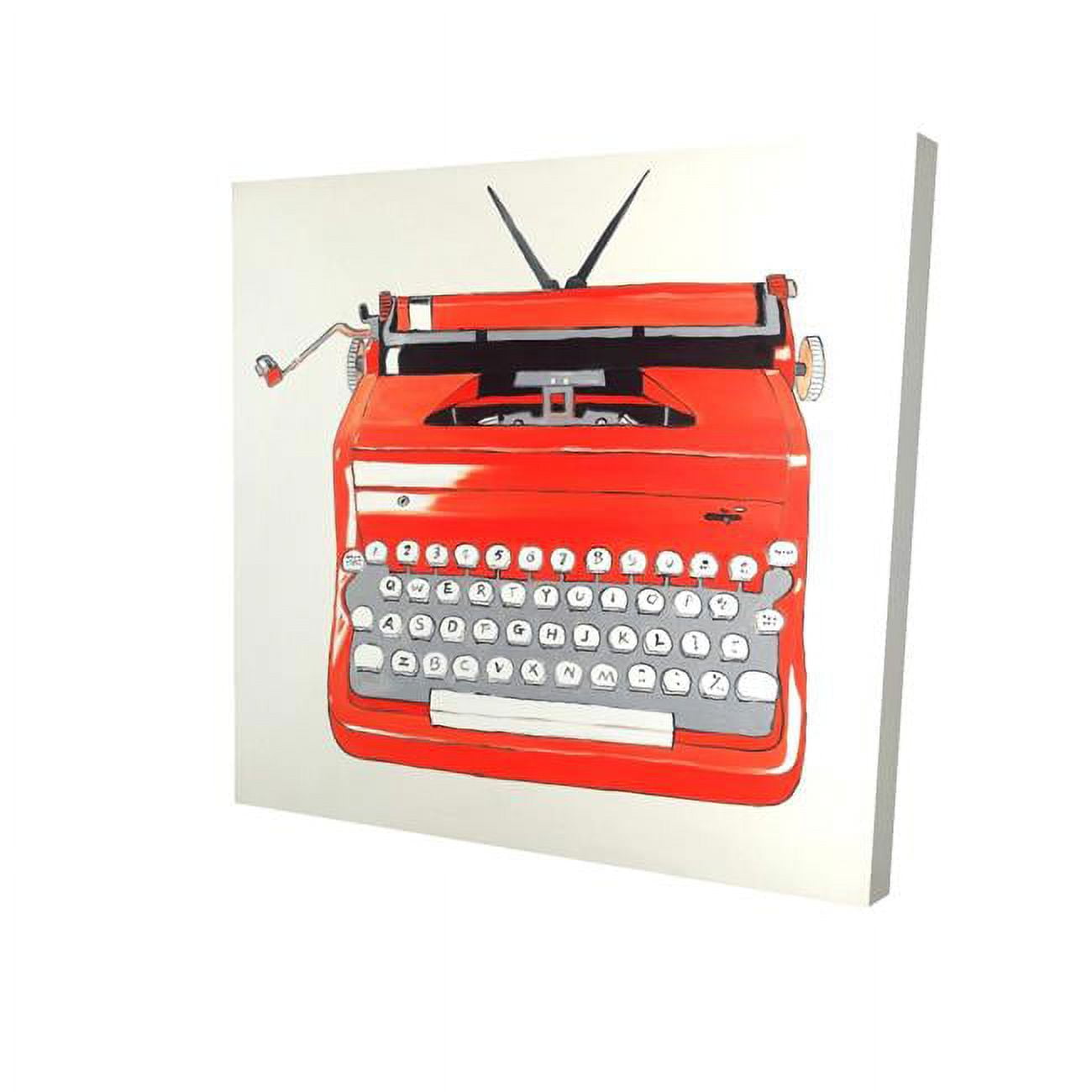 32 x 32 in. Red Typewritter Machine-Print on Canvas
