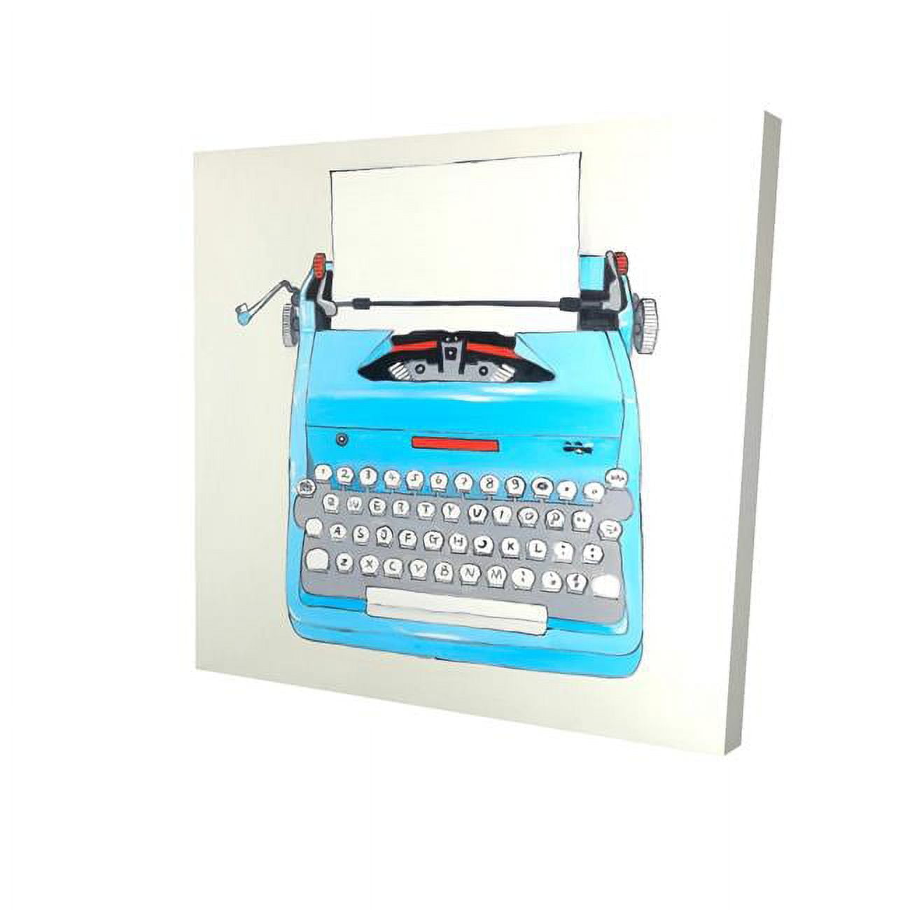 32 x 32 in. Blue Typewritter Machine-Print on Canvas