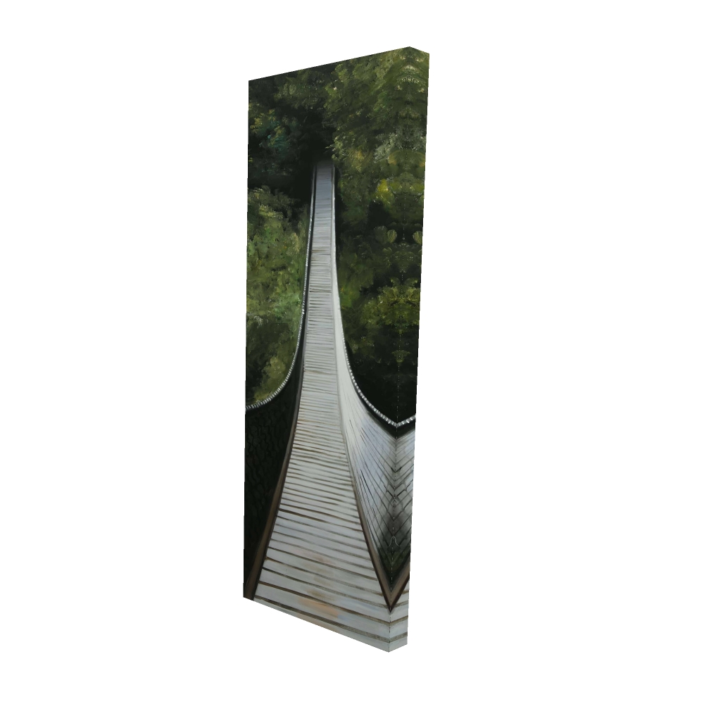 2080-4816-LA145 16 x 48 in. Suspended Bridge in Forest Canvas - Modern Tree Landscapes